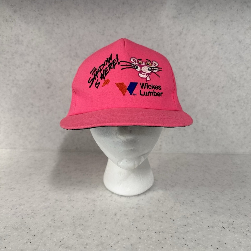 Vintage 80s Wickes Lumber x Pink Panther Snapback Hat – "The Shadow Is Here! USA